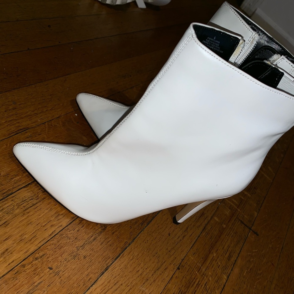 White bootie heel